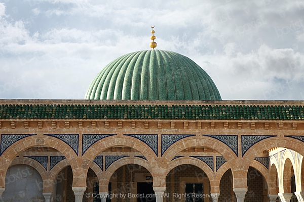 Green Dome At Mausoleum Of Habib Bourguiba