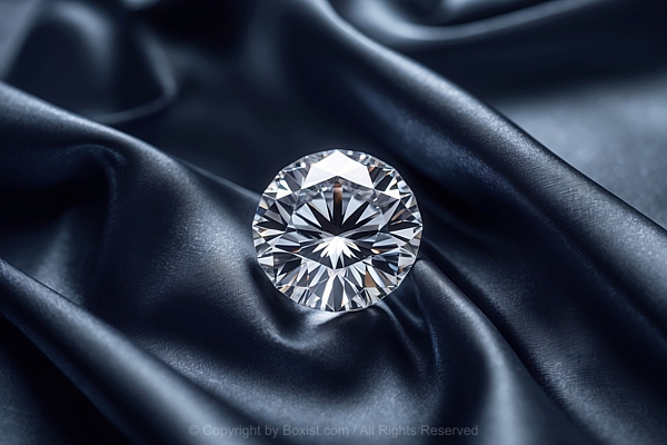 Flawless Diamond Resting Elegantly On Dark Satin