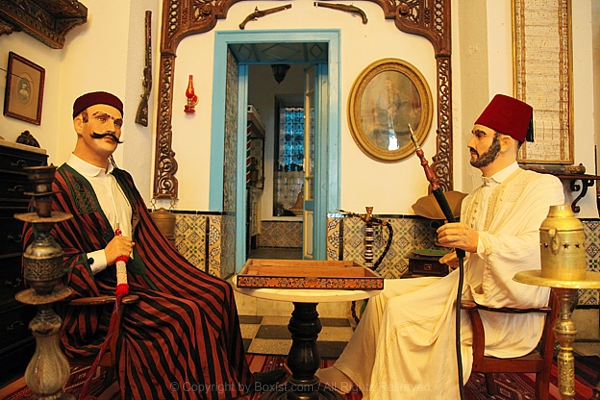 Wax Tunisian Figures Smoking Shisha Pipe