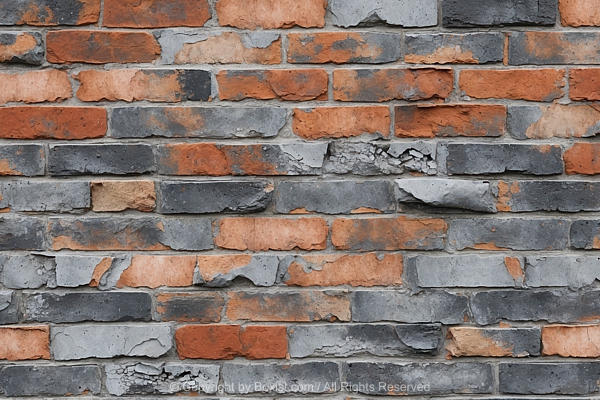 Old Gray And Orange Brick Wall Texture