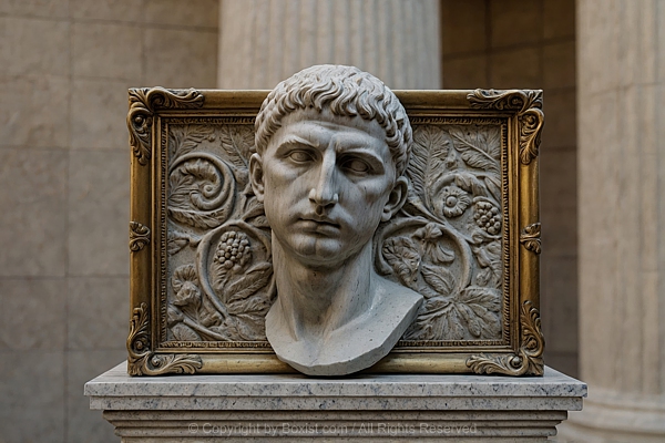 Classical Roman Portrait Marble Bust Of Emperor Augustus