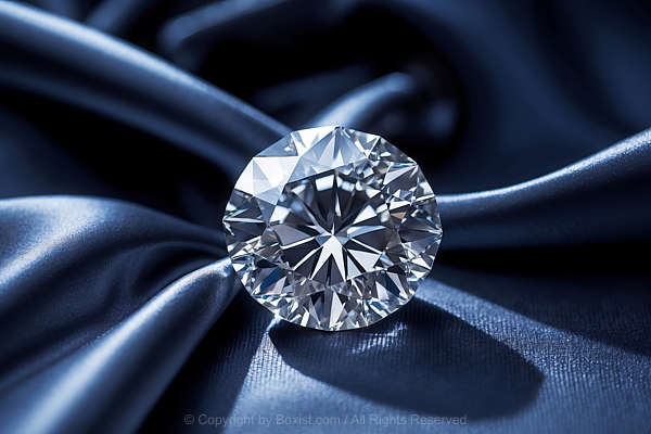 Small Shiny Diamond Resting Elegantly On Satin