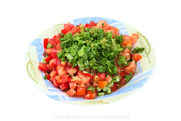 Mixed Salad Plate With Lettuce And Tomatoes