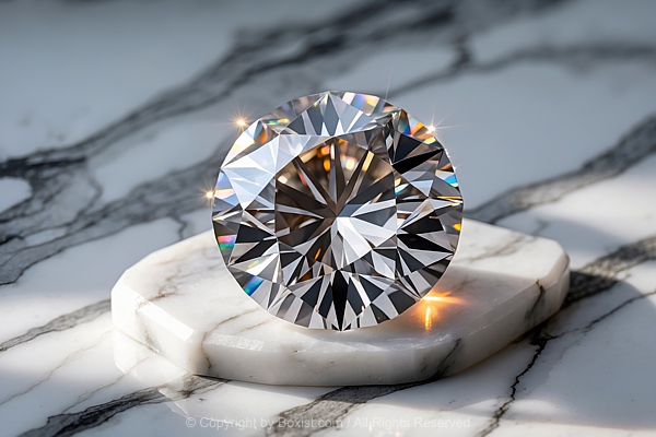 Loose Flawless Diamond On Marble Surface