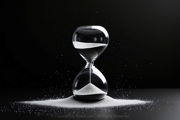 Hourglass Against Black Background