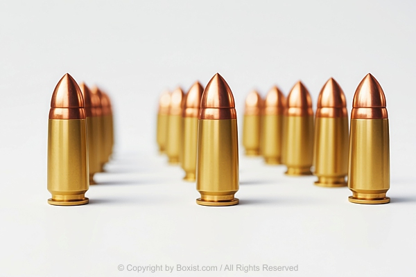 Arrangement Of Bullets Render Design On White Background
