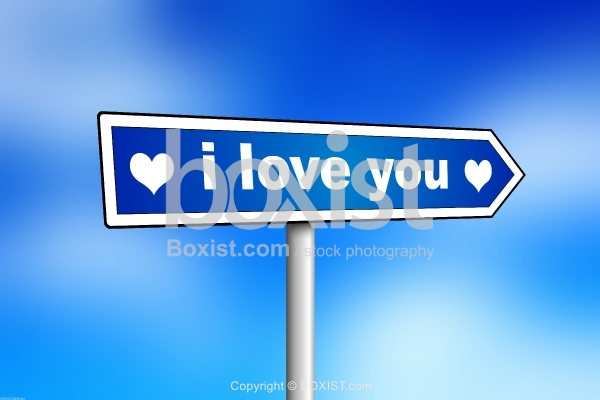 I Love You Arrow Sign