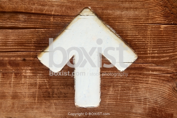 Upward Arrow On Wooden Sign