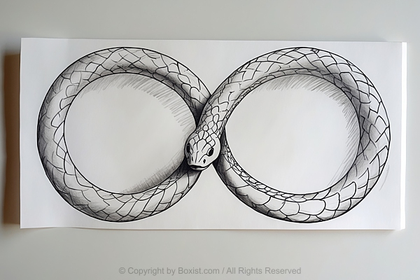 Sketch Depicting Snake In The Shape Of Infinity Symbol