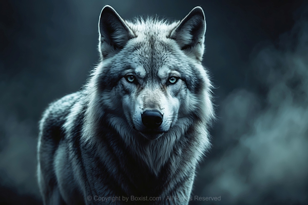 Majestic Wolf Emerges From The Shadows