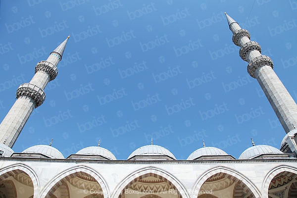 Minarets And Small Domes Of The Suleymaniye Mosque
