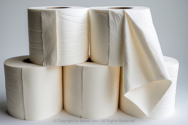Stacked Rolls Of Toilet Paper