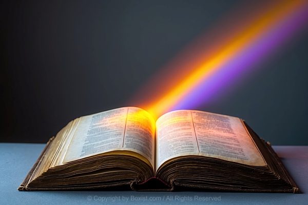 Open Book Pages With Rays Of Light