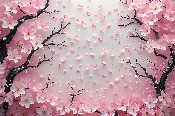 Elegant Cherry Blossom With Delicate Petals Background