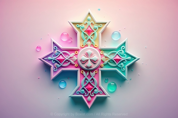 Decorative Colorful Design Of The Coptic Cross