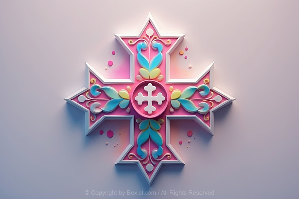 Coptic Cross In Decorative Colorful Illustration Design