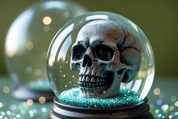 Crystal Glass Ball With Skull Inside