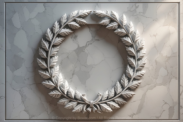 Circular Laurel Wreath Made From Marble