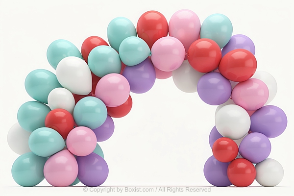Balloon Arch Against White Background