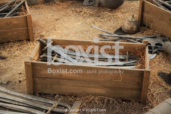 Stack of Swords in Boxes
