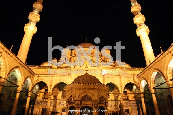 Yeni Cami Mosque at Night in Istanbul