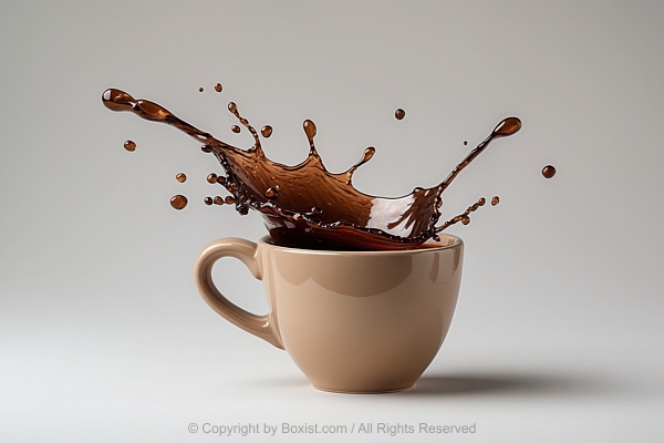 Ceramic Mug With Large Splash Of Black Coffee