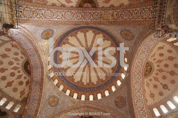 Central Interior Dome of the Blue Mosque in Istanbul