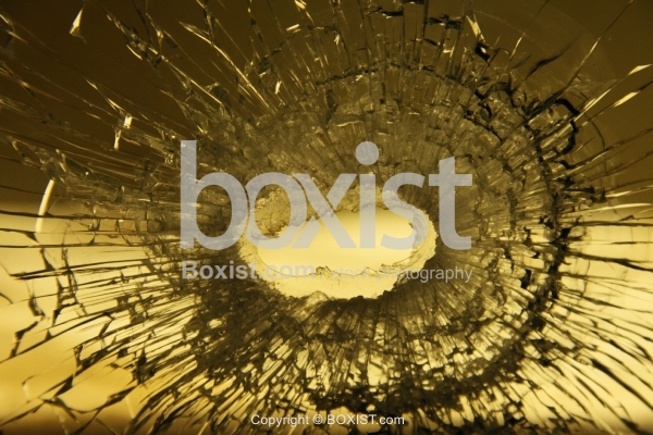 Glass With Bullet Hole