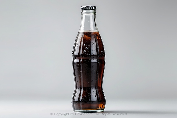 Refreshing Glass Bottle Of Cola With Condensation