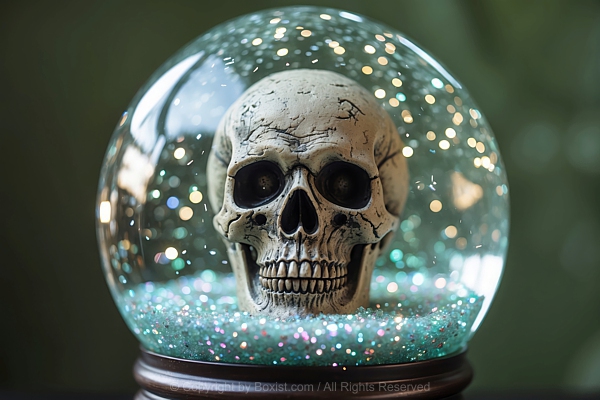 Snow Globe With Miniature Skull