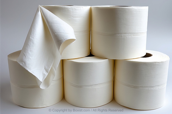 Rolls Of Toilet Paper Arranged On Top Of Each Other