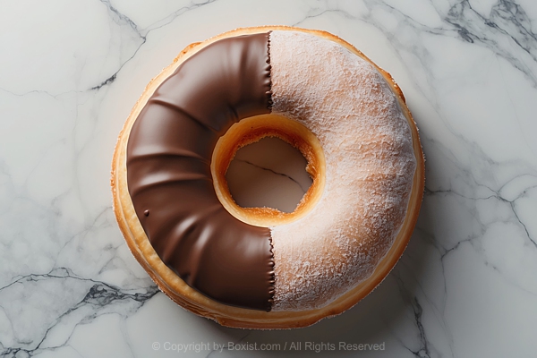 Donut With Half Chocolate Coating