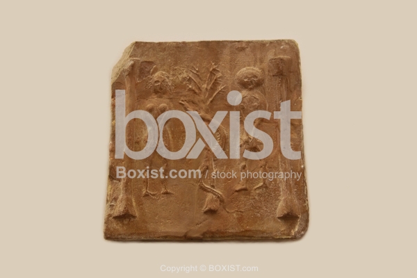 Temptation of Adam and Eve on Christian Terracotta Tile
