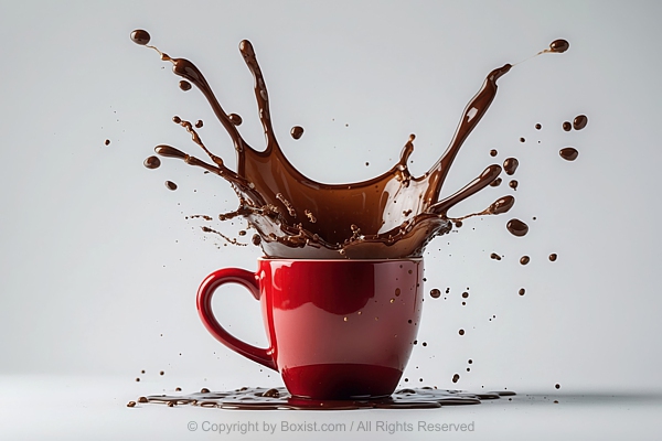 Coffee Mug With Large Splash Of Black Coffee