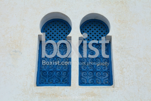Decorative Blue Windows In Tunisia