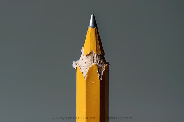 Yellow Pencil Tip Against Dark Gray Background