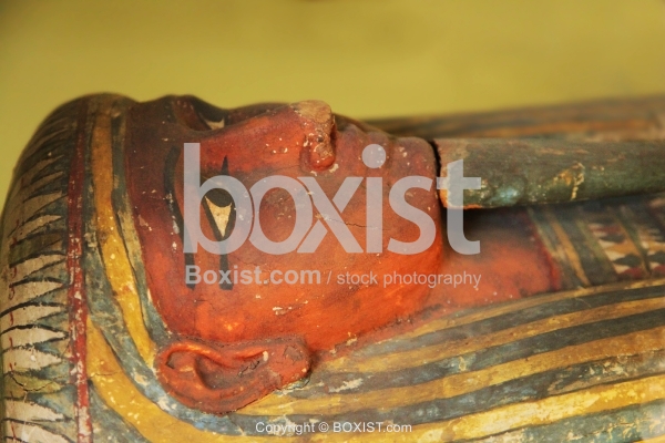 Ancient Egyptian Painted Wood Mummy