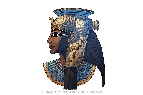 Stylized Illustration Of An Ancient Egyptian Pharaoh Depicted In Traditional Style