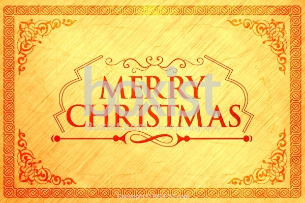 Merry Christmas Card with Decorative Border