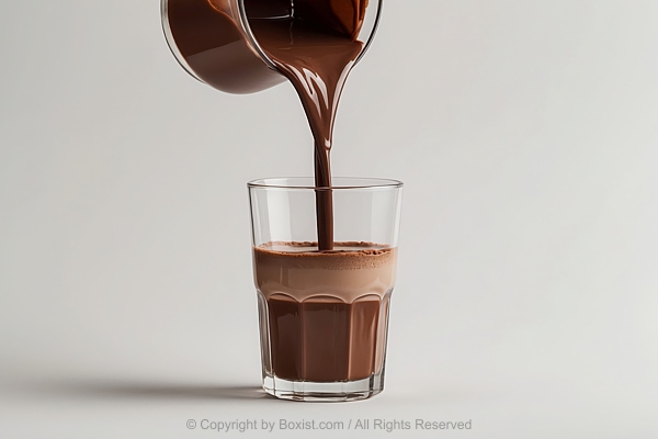 Liquid Chocolate Pouring Into Glass