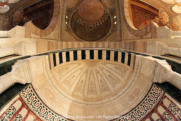 Mihrab And Ceiling Interior At Ibn Anas Mosque in Carthage