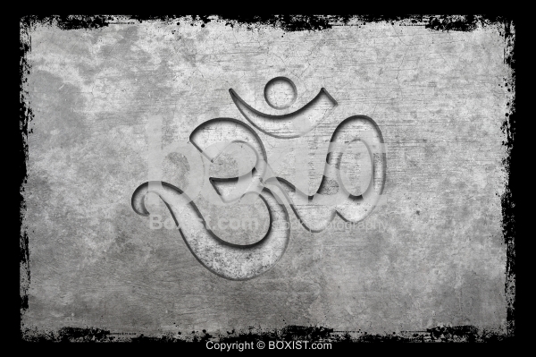 Aum Spiritual Symbol on Grunge Wall