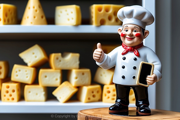 Chef Figurine Dressed In A Classic Uniform Giving A Thumbs Up Gesture
