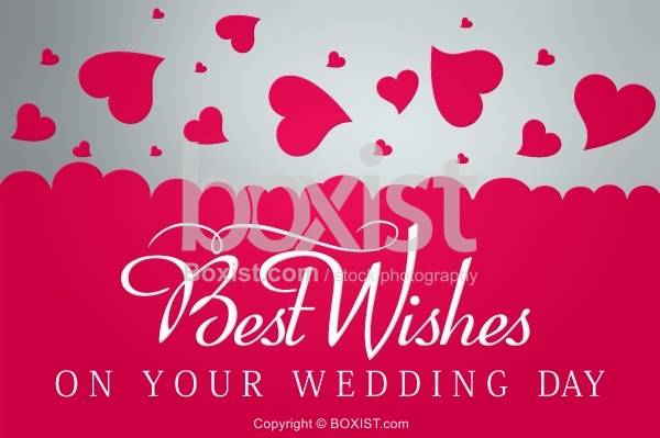 Best Wishes on your Wedding Card with Little Love Hearts