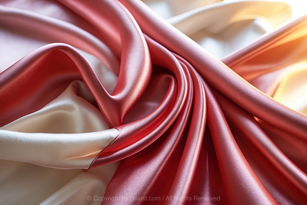Closeup Of Elegant Smooth Silk Fabric With Subtle Sheen And Folds