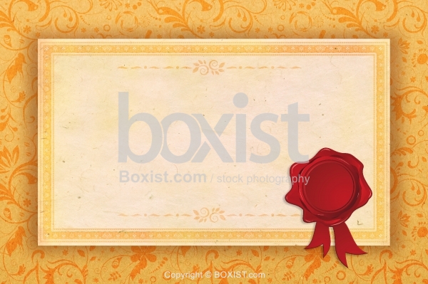 Blank Certificate With Red Wax Seal