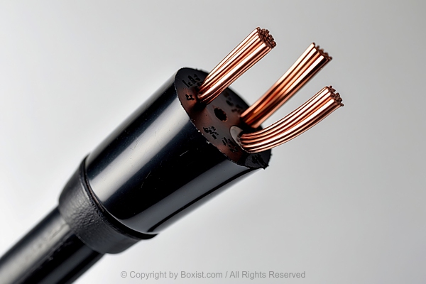 Closeup Of Electrical Cord Reveals Its Inner With Copper Wires