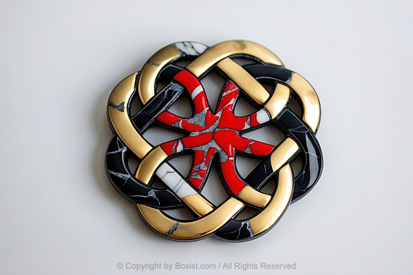 Celtic Knot Made From Glazed Colored Ceramic