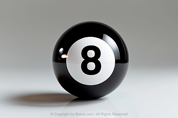Classic Black Billiard Ball Of The Number Eight Ball