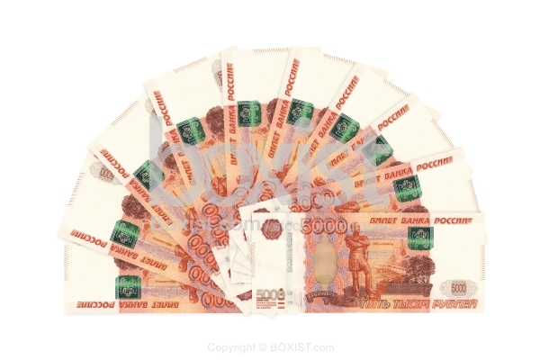 Cash Money Half Circle Made With Russian Banknotes